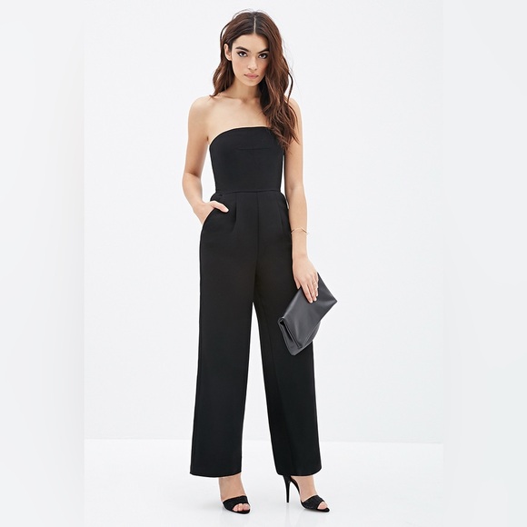 Forever 21 Pants - Forever 21 Wide Leg Jumpsuit Corset size‎ S